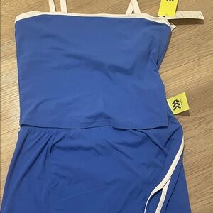 All in Motion Women's Blue Two piece set with White Accents